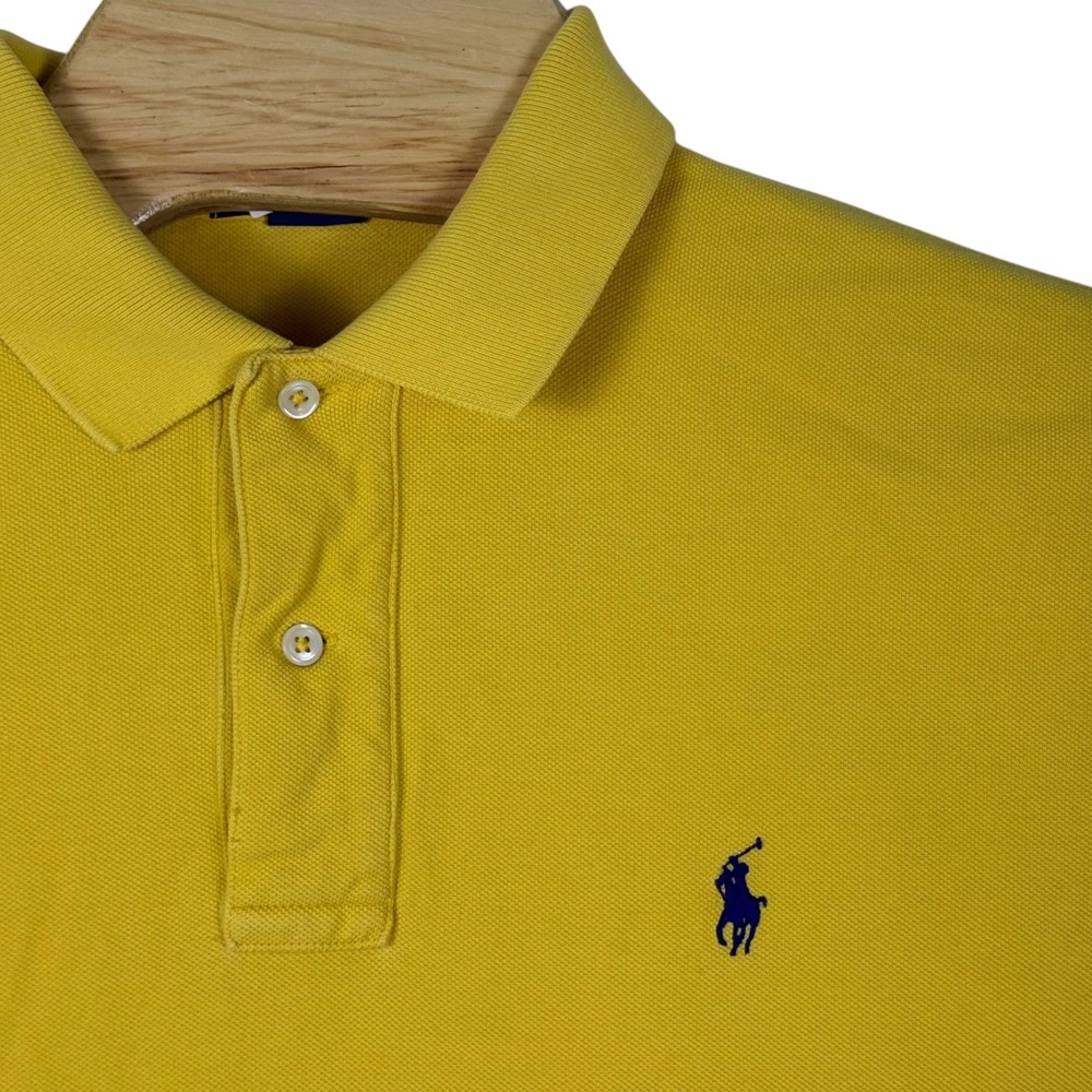 Vintage Polo Ralph Lauren Polo Shirt Mens Large Yellow Embroidered Pony Golf